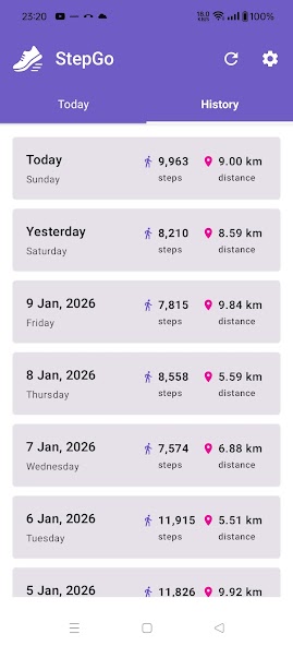StepGo step tracking